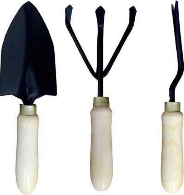 AGT Khurpi, Big Trowel and Cultivator Garden Tool Kit (3 Tools)
