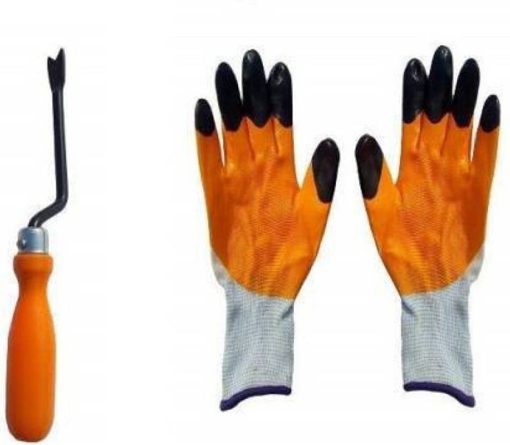AGT Gardening Tools Hand Weeder  & Garden 1, Pair Gloves