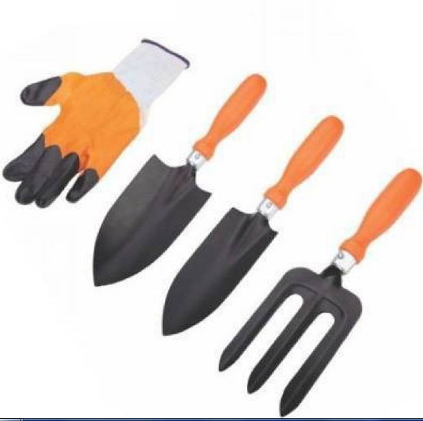 AGT Gardening Tools Hand Fork  Hand Big Trowel  & Garden 1, Pair Gloves