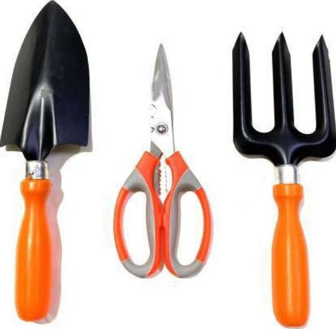 AGT 3 Pcs Gardening Tool Kit Fork, Scissor And Shovel