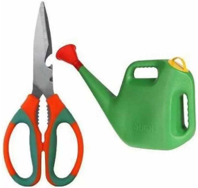 AGT Gardening Tools Set with Scissor and 5-Liter Premium High-Grade Plastic Watering Can (Improved Version) (1+1 Set) Garden Tool Kit  (2 Tools)
