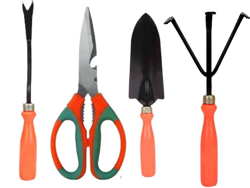 AGT Gardening Tool Kit Set of 4 Weeder, Garden Scissor, Shovel and Cultivator