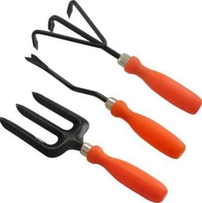 AGT Garden Tool Set Hand Fork, Weeder/Cultivator & Hand Rake for Gardening