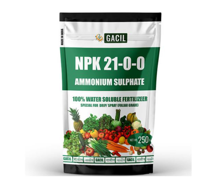 GACIL® Ammonium Sulphate NPK 21:0:0 Nitrogen Water Soluble Fertilizer 250 Gm
