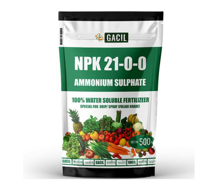 GACIL® Ammonium Sulphate NPK 21-0-0 Nitrogen Water Soluble Fertilizer 500 Gm