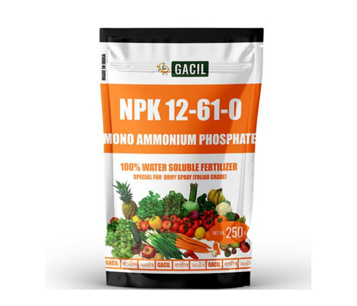 GACIL® Mono Ammonium Phosphate (MAP) NPK 12:61:0 Water Soluble Fertilizer 250 Gm