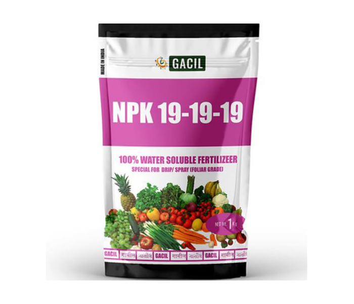GACIL® NPK 191919 Water Soluble Fertilizer for Plants Growth and Flowering 1 Kg