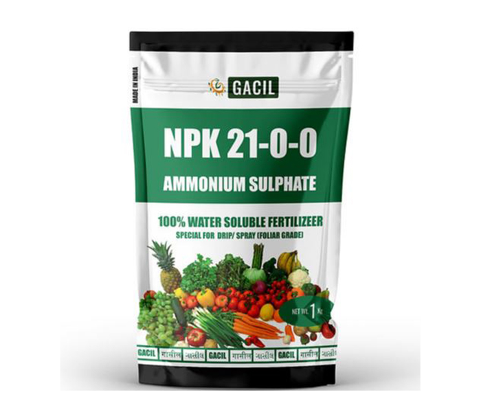 GACIL® Ammonium Sulphate NPK 21-0-0 Water Soluble Fertilizer 1 Kg