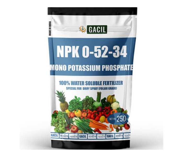 GACIL® Mono Potassium Phosphate (MKP) NPK 0:52:34 Water Soluble Fertilizer 250 Gm