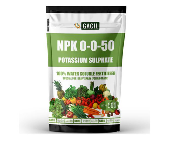 GACIL® Potassium Sulphate NPK 0 0 50 Water Soluble Fertilizer 500 Gm