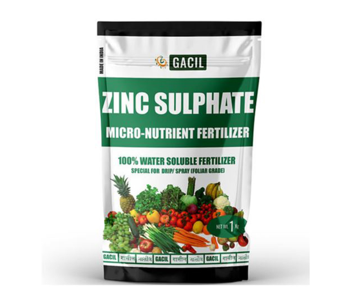GACIL® Zinc Sulphate Heptahydrate Micronutrient Water Soluble Fertilizer 1 Kg