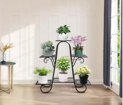 A Shape Pot Stand For 6 Planter Indoor Outdoor Flower Rack - Planters Potted Shelves - Home Garden Décor Plant