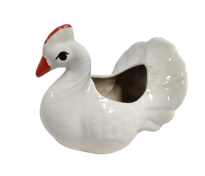 GardenOutlet Duck Shape Indoor Ceramic Pot, White Plant 